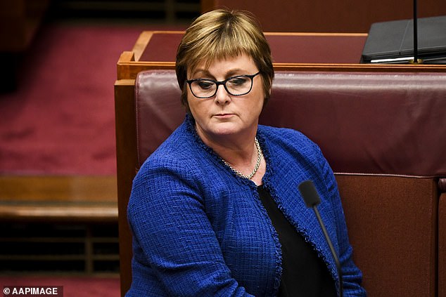 The security breach occurred in the office of Senator Linda Reynolds (pictured on Tuesday)