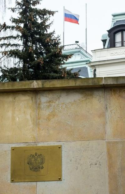A view of the Russian Embassy in Prague  Czech Republic