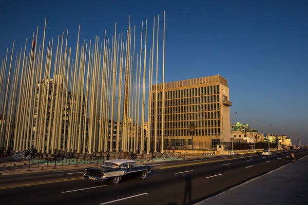 The United States Embassy in Havana. Staff at the embassy suffered  unexplained health incidents that many officials believe are attacks.