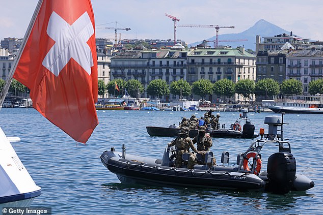 Pleasure boaters on Lake Geneva have been replaced by armed special forces