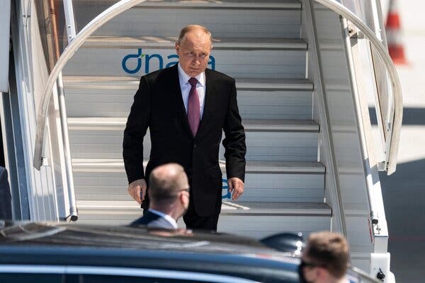 President Vladimir V. Putin of Russia arriving in Geneva on Wednesday.