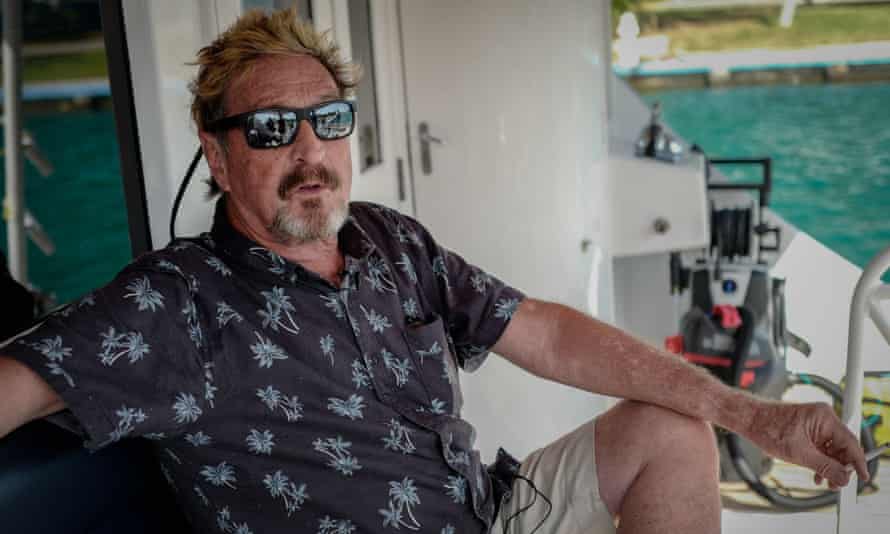 John McAfee on his yacht anchored at the Marina Hemingway in Havana, on 26 June 2019.