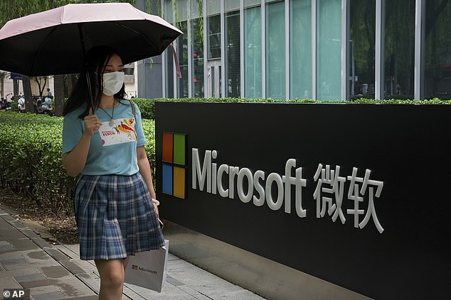 China has denied being responsible for a massive hack of Microsoft servers earlier this year that affected at least 30,000 organizations worldwide (file image)