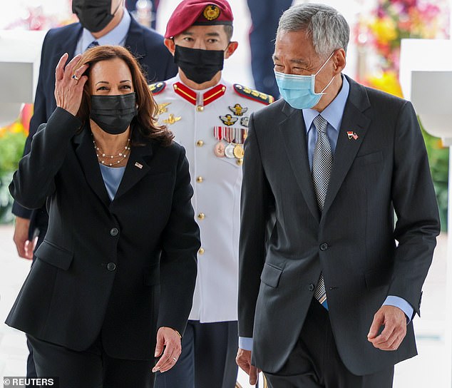 Harris arrived in Singapore on Sunday for the week-long trip to Asia, which also includes a stop in Vietnam, where she will be meeting officials