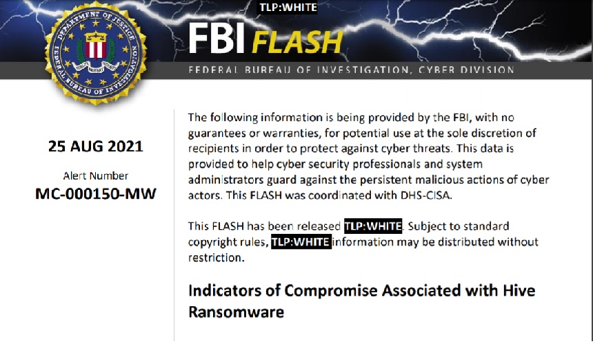 FBI Issues Alert on Hive Ransomware
